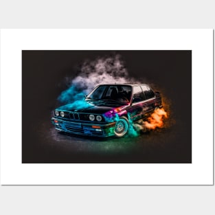 Rainbow Splash BMW 3 Posters and Art
